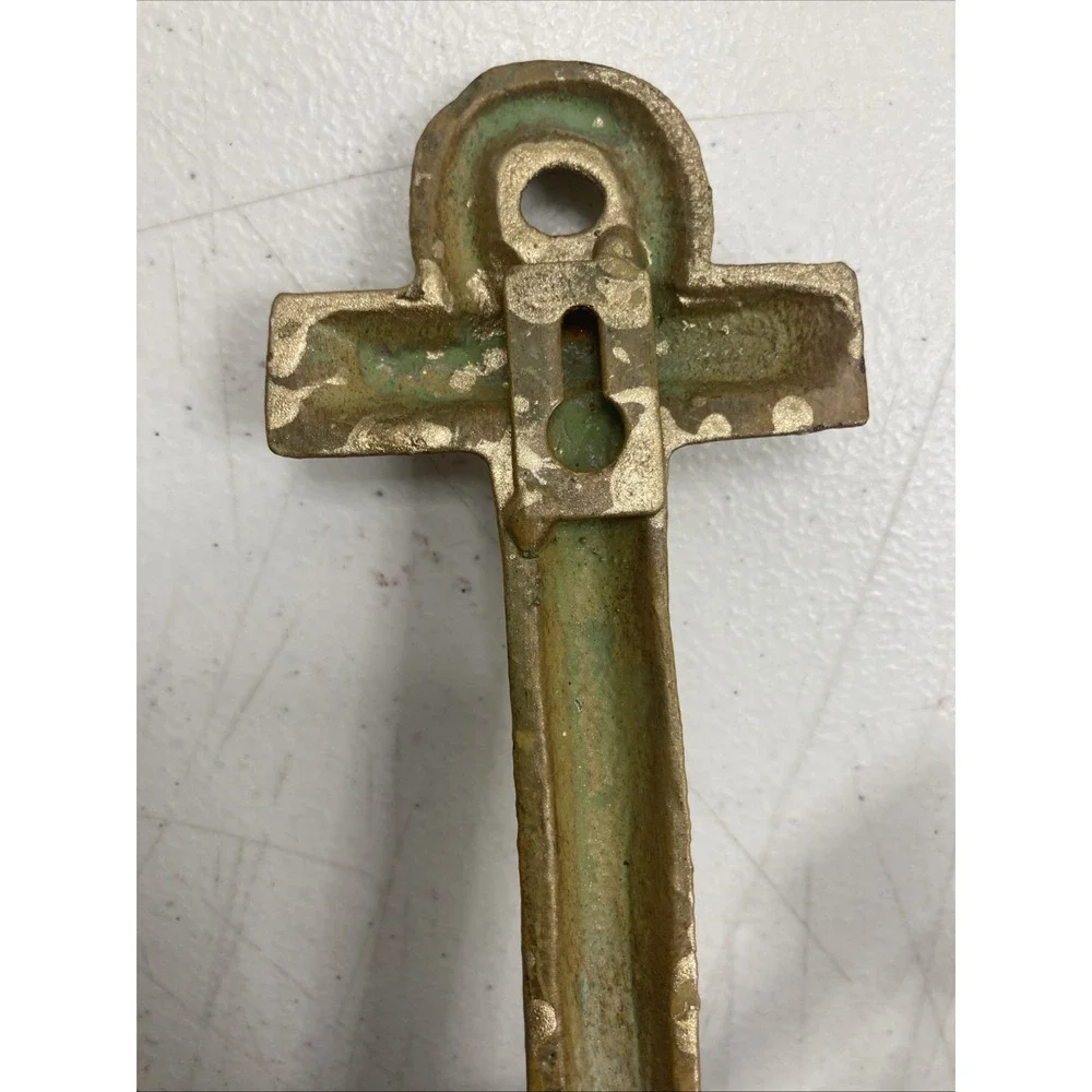 Vtg Nautical Metal Anchor Double Hook Coat Hat Hanger‎ Wall Mount Rustic 8x6